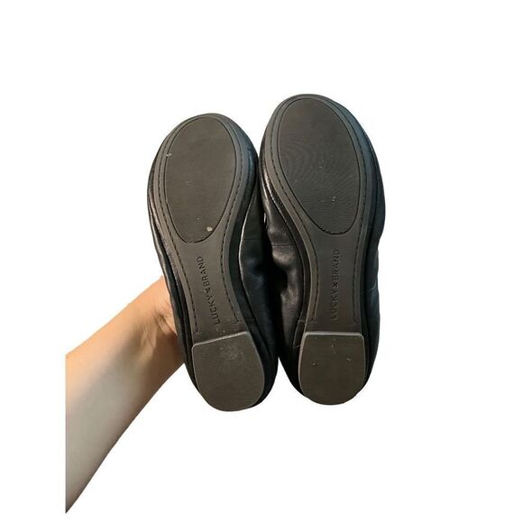 Lucky Brand Leather Ballet Flats with Lace Up Heel Details - Picture 4 of 10